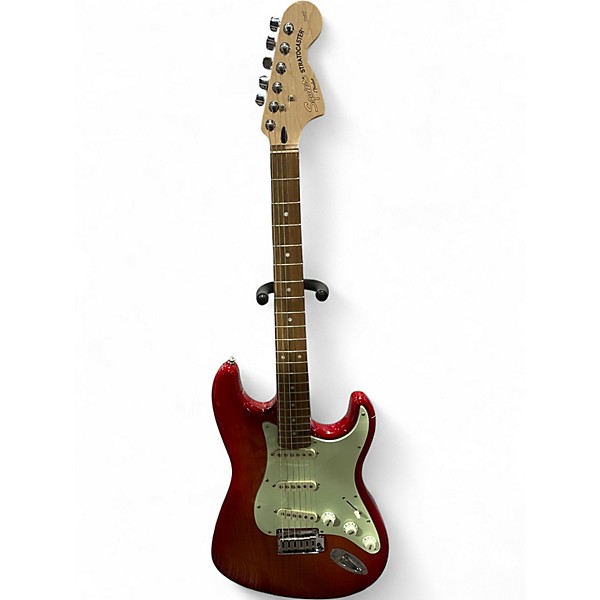Used Squier Standard Stratocaster Cherry Sunburst Solid Body Electric Guitar