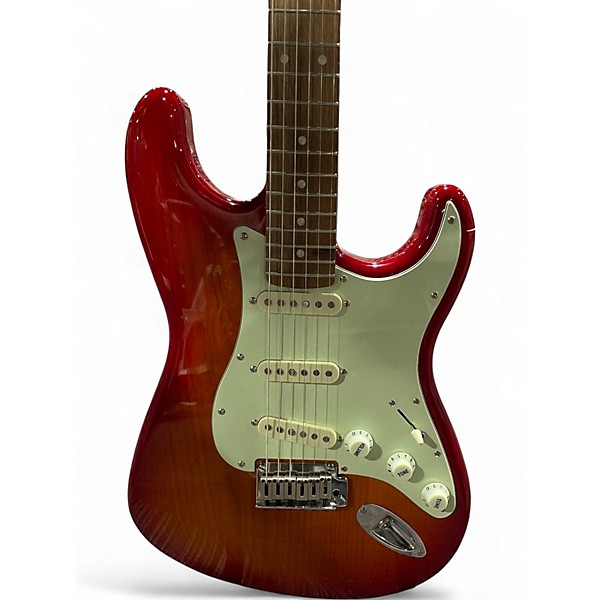Used Squier Standard Stratocaster Cherry Sunburst Solid Body Electric Guitar