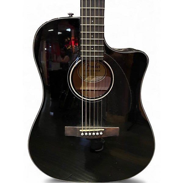 Used Fender CD60CE Dreadnought Ebony Acoustic Electric Guitar