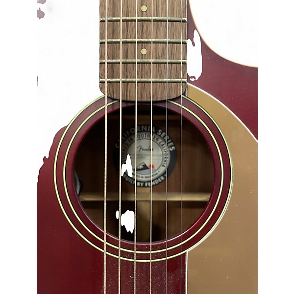 Used Fender newporter player Burgundy Acoustic Guitar
