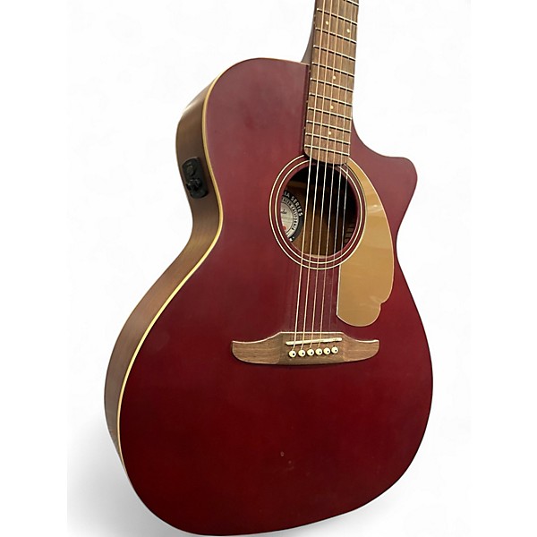 Used Fender newporter player Burgundy Acoustic Guitar