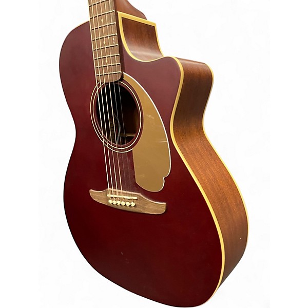 Used Fender newporter player Burgundy Acoustic Guitar