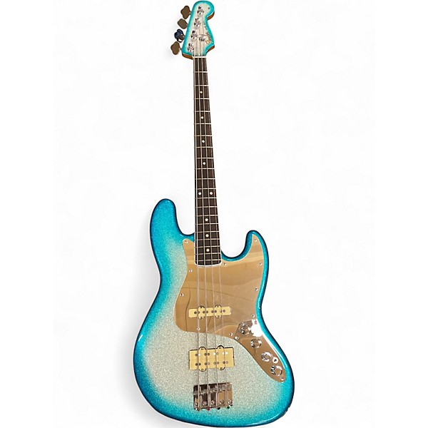 Used Fender Blu DeTiger Jazz Bass Sky Burst Sparkle Electric Bass Guitar