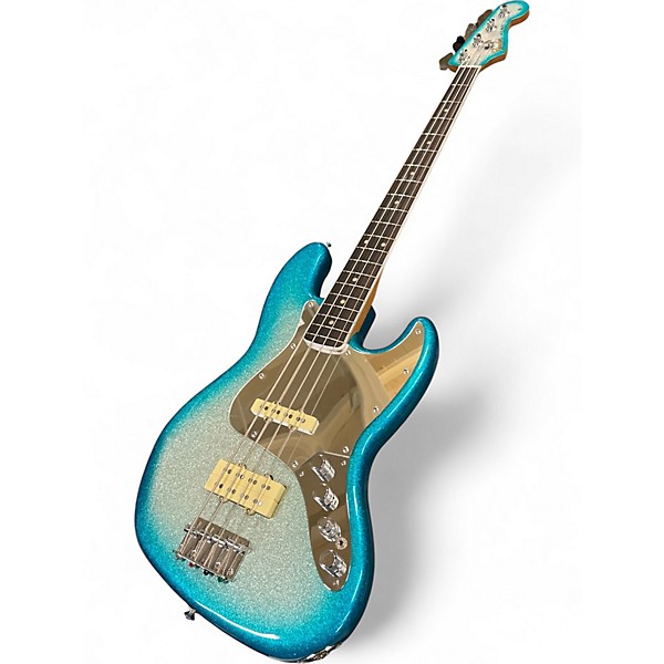 Used Fender Blu DeTiger Jazz Bass Sky Burst Sparkle Electric Bass Guitar