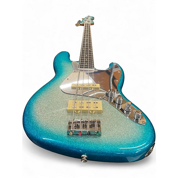 Used Fender Blu DeTiger Jazz Bass Sky Burst Sparkle Electric Bass Guitar