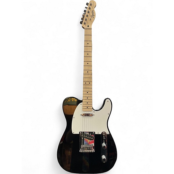 Used Squier Telecaster Black Solid Body Electric Guitar