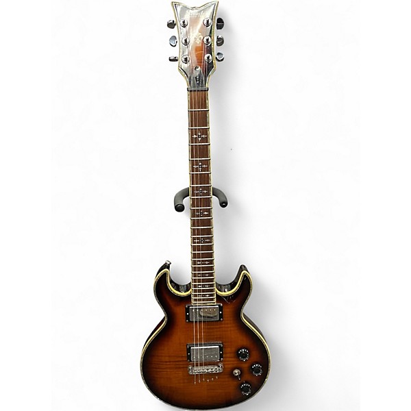 Used Schecter Guitar Research Diamond Series S1 Elite Antique Amber Solid Body Electric Guitar