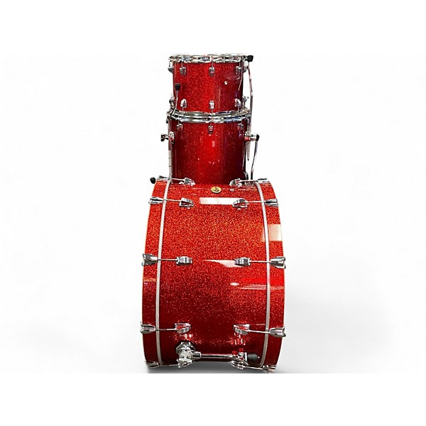 Used Ludwig 4 Piece Centennial zep red sparkle Drum Kit