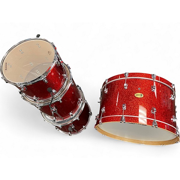 Used Ludwig 4 Piece Centennial zep red sparkle Drum Kit
