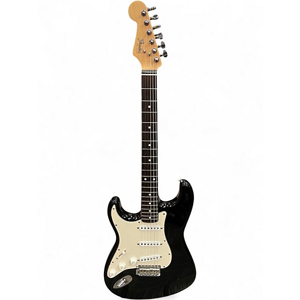 Used 1990 Fender Standard Stratocaster Left Handed Black and White Electric Guitar