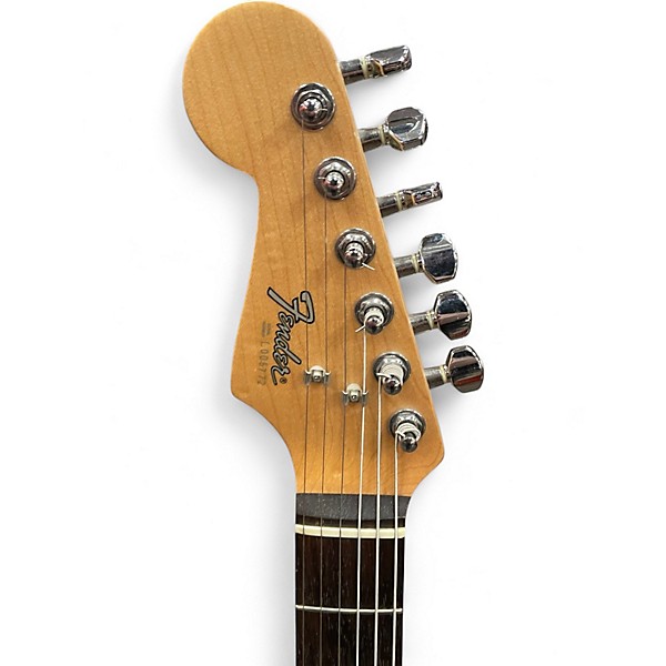 Used 1990 Fender Standard Stratocaster Left Handed Black and White Electric Guitar