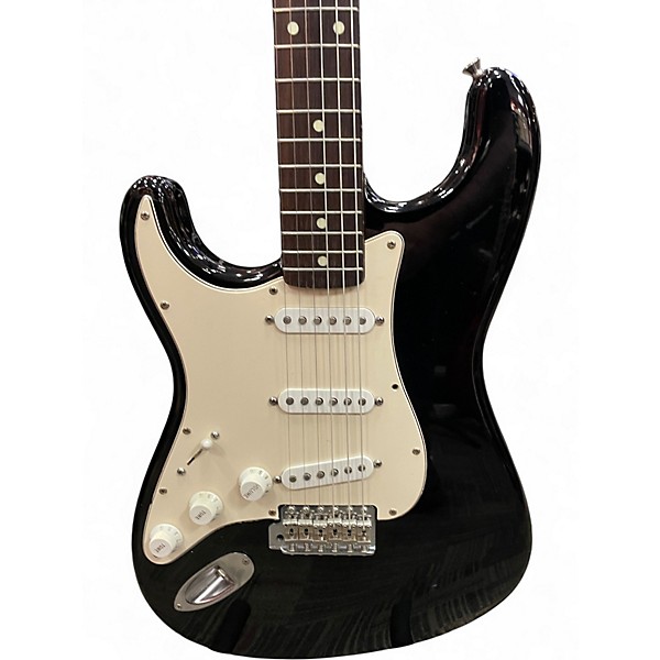 Used 1990 Fender Standard Stratocaster Left Handed Black and White Electric Guitar