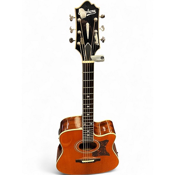 Used Epiphone DR500MCE Masterbuilt Natural Acoustic Electric Guitar