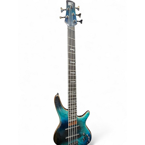 Used Ibanez SRMS805 Tropical Turquoise Electric Bass Guitar