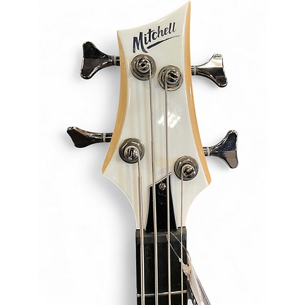 Used Mitchell mb250 Pearl White Electric Bass Guitar
