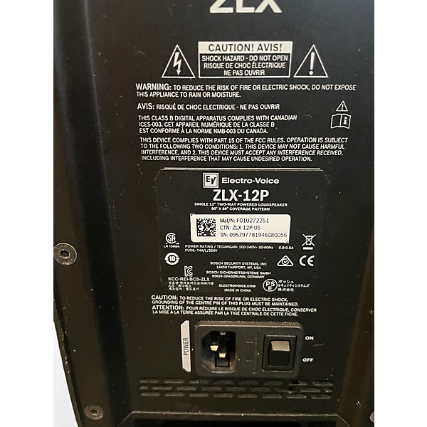 Used Electro-Voice ZLX-12P 12in 2-Way Powered Speaker