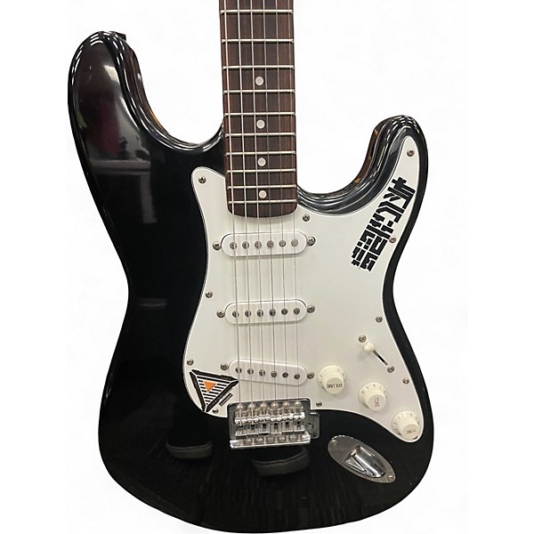 Used 1996 Squier Standard Stratocaster Black Solid Body Electric Guitar