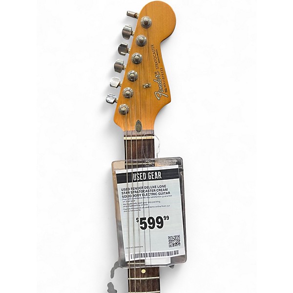 Used Fender Deluxe Lone Star Stratocaster Cream Solid Body Electric Guitar