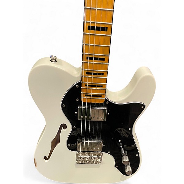Used Squier Classic Vibe 70s Telecaster Thinline Olympic White Solid Body Electric Guitar