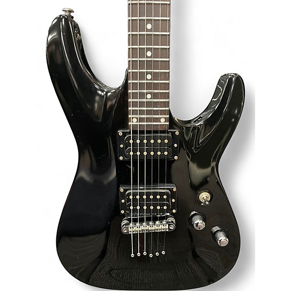 Used Schecter Guitar Research Diamond Series Omen 6 Black Solid Body Electric Guitar