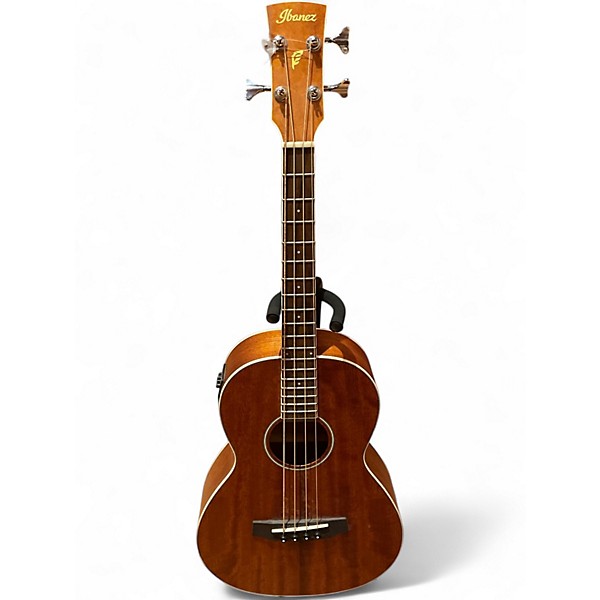 Used Ibanez PNB14E Open Pore Natural Acoustic Bass Guitar