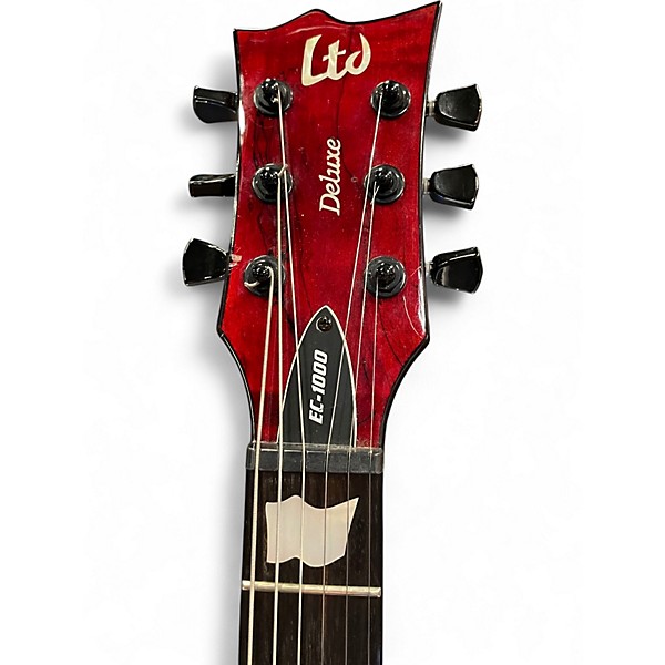 Used 2018 ESP EC1000 Deluxe Trans Red Solid Body Electric Guitar