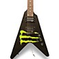Used Schecter Guitar Research Diamond Series Monster Energy Flying V Satin Black Solid Body Electric Guitar
