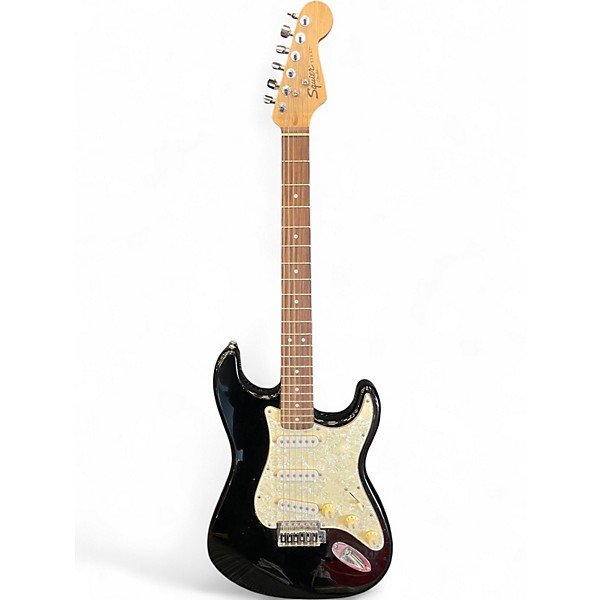 Used Squier STRATOCASTER BLACK Solid Body Electric Guitar