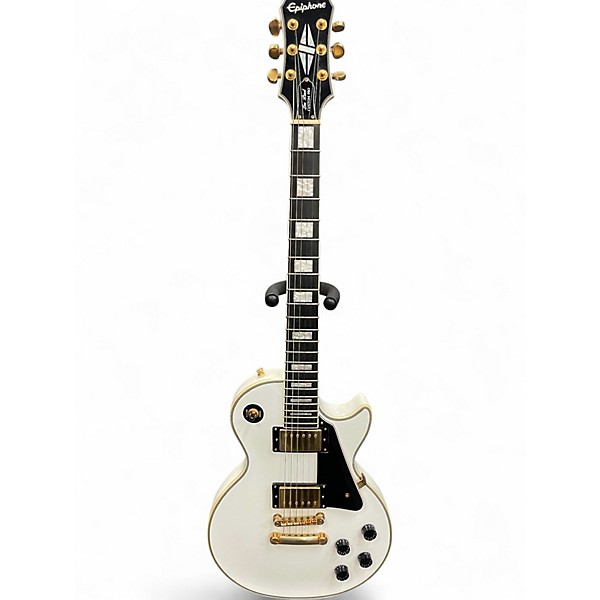 Used Epiphone Les Paul Custom Pro Alpine White Solid Body Electric Guitar