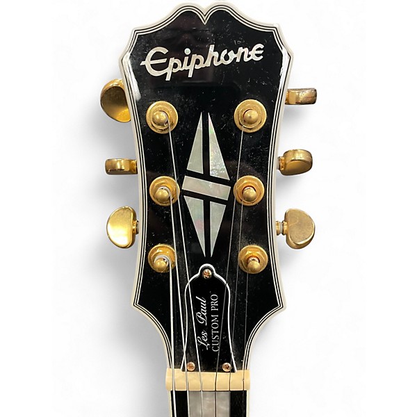 Used Epiphone Les Paul Custom Pro Alpine White Solid Body Electric Guitar
