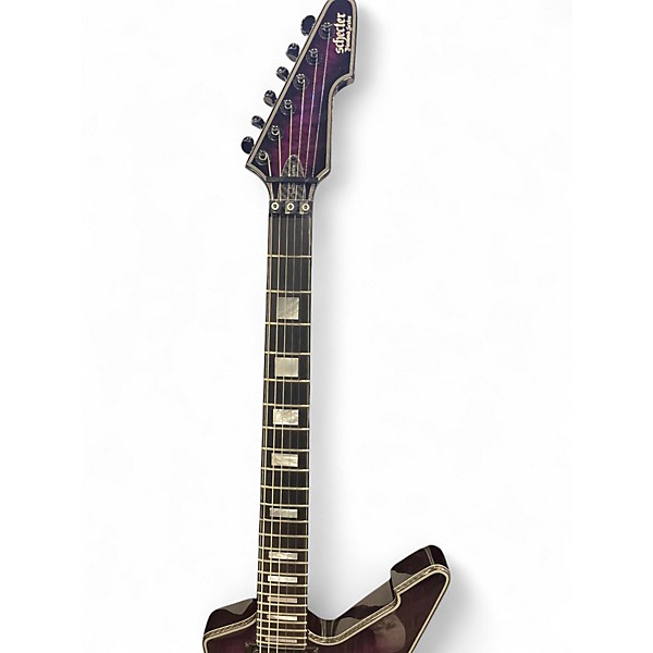Used Schecter Guitar Research Diamond Series PT Trans Purple Solid Body Electric Guitar
