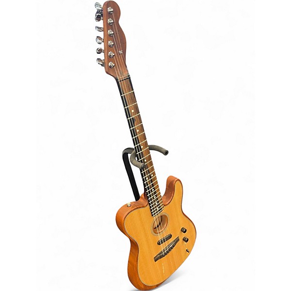 Used Fender Acoustasonic Player Telecaster Wood Grain Acoustic Electric Guitar