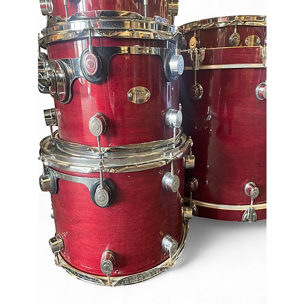 Used DW 6 Piece All Maple Shell Pack RED Drum Kit