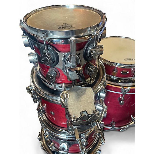 Used DW 6 Piece All Maple Shell Pack RED Drum Kit