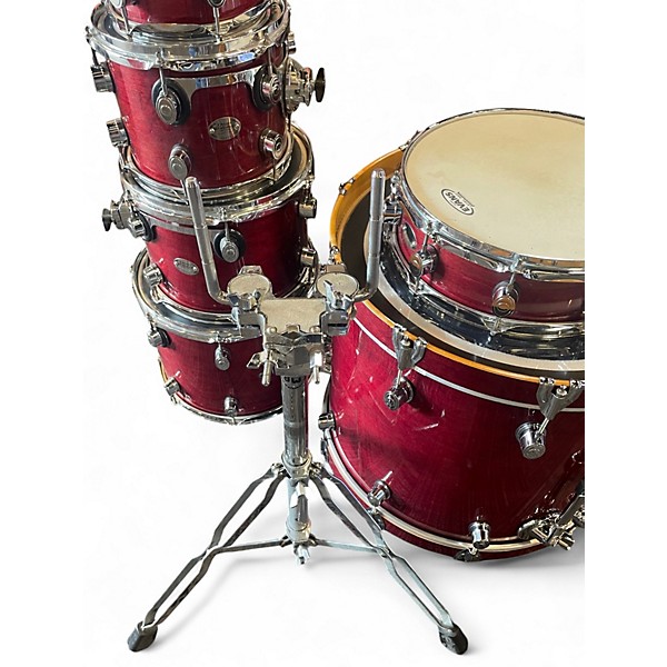Used DW 6 Piece All Maple Shell Pack RED Drum Kit