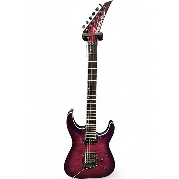 Used Jackson Pro Plus Series Dinky DKAQ TRANSPARENT PURPLE Solid Body Electric Guitar