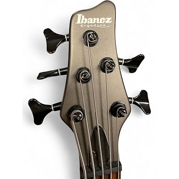 Used Ibanez ERGODYNE Silver Electric Bass Guitar