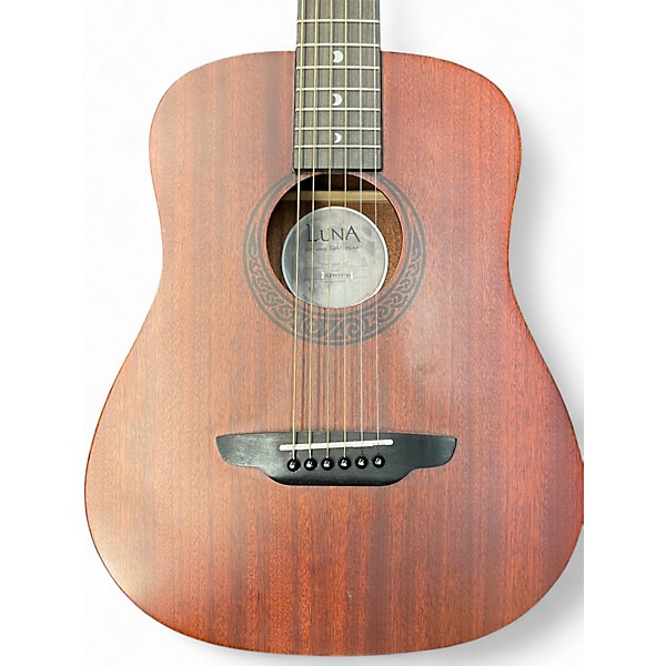 Used Luna Safari Tattoo 3/4 Size Mahogany Acoustic Guitar