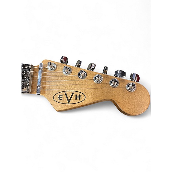 Used EVH Striped Series Frankie Red with Black and White Stripes Solid Body Electric Guitar