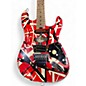 Used EVH Striped Series Frankie Red with Black and White Stripes Solid Body Electric Guitar