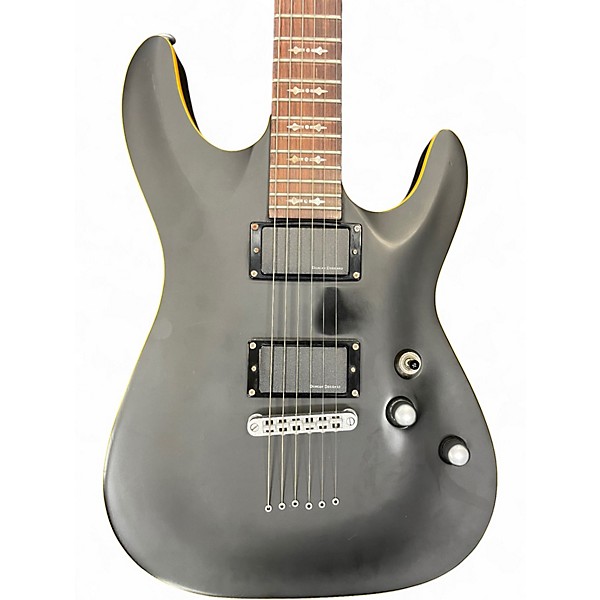 Used Schecter Guitar Research Omen 6 Active Satin Black Solid Body Electric Guitar