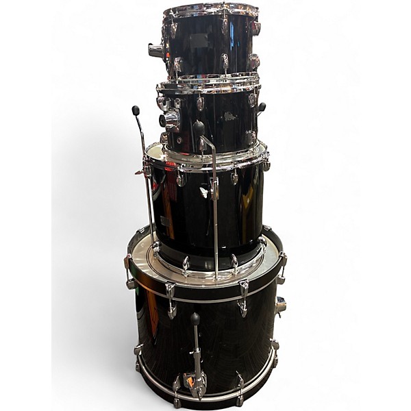 Used Yamaha 4 Piece Stage Custom Black Drum Kit
