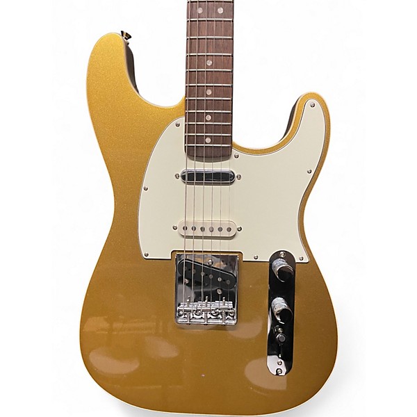 Used Squier Paranormal Custom Nashville Stratocaster Metallic Gold Solid Body Electric Guitar