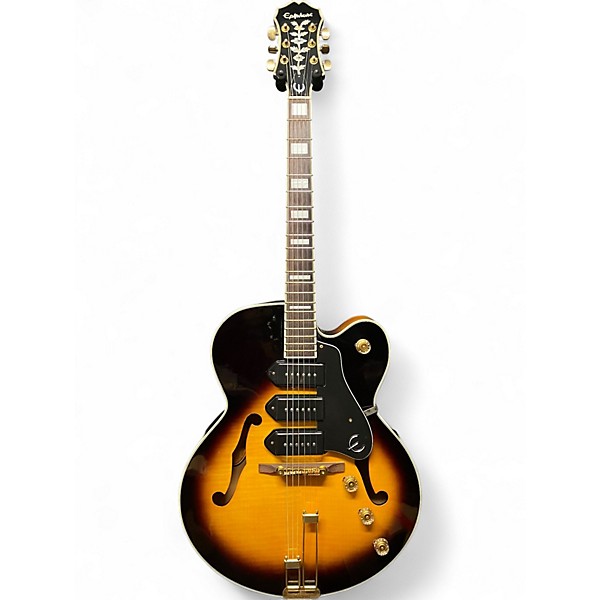 Used Epiphone Zephyr Blues Deluxe Vintage Sunburst Hollow Body Electric Guitar