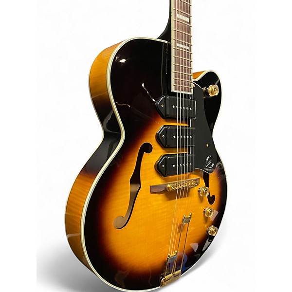 Used Epiphone Zephyr Blues Deluxe Vintage Sunburst Hollow Body Electric Guitar