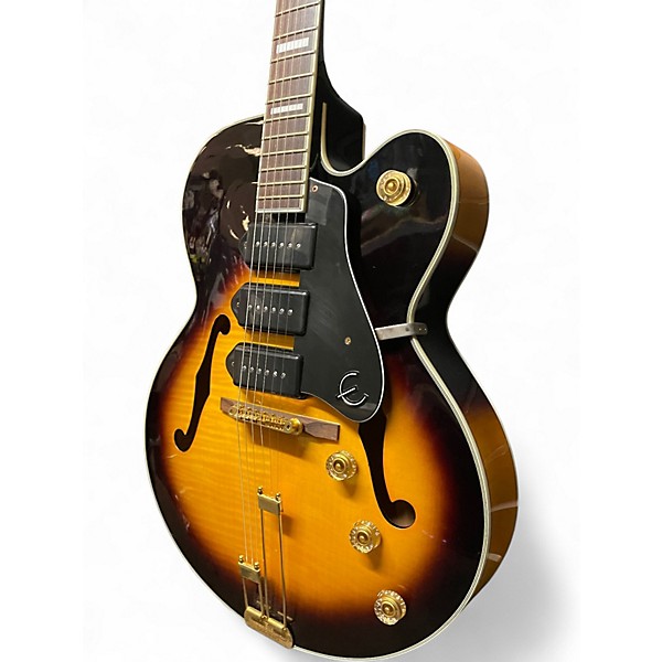 Used Epiphone Zephyr Blues Deluxe Vintage Sunburst Hollow Body Electric Guitar