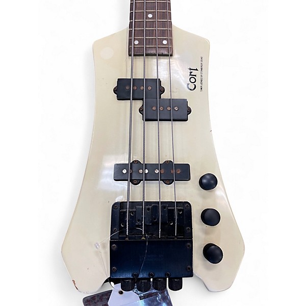 Used Cort B2 Bass White Electric Bass Guitar