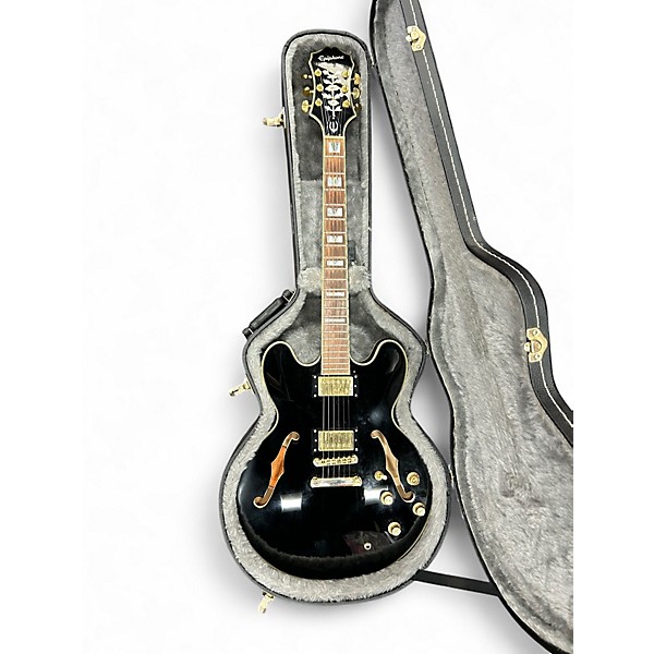 Used 2019 Epiphone Sheraton II Pro Ebony Hollow Body Electric Guitar