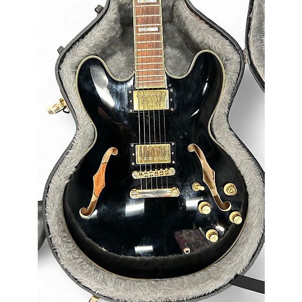 Used 2019 Epiphone Sheraton II Pro Ebony Hollow Body Electric Guitar