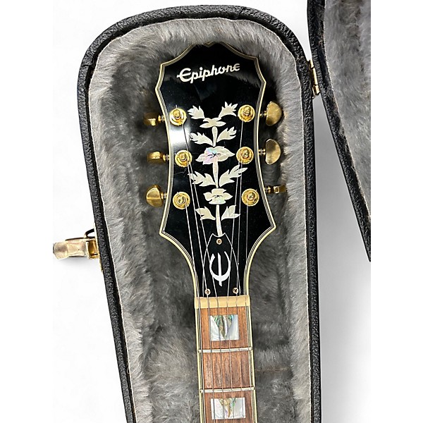 Used 2019 Epiphone Sheraton II Pro Ebony Hollow Body Electric Guitar